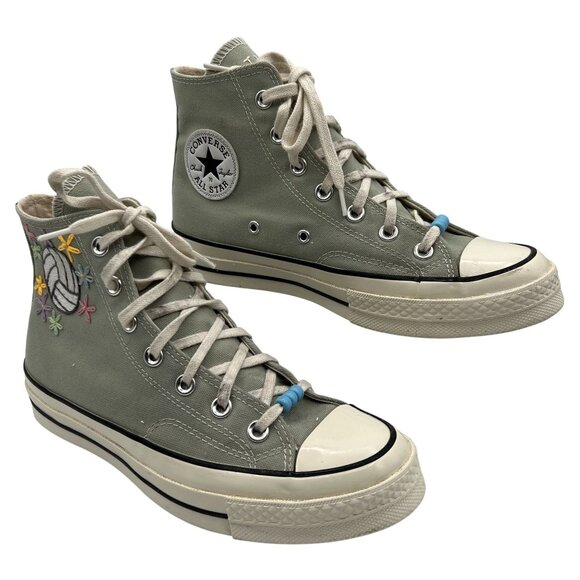 Converse Chuck Taylor All Star Size US M6 / W8 Embroidered Sage High Top Sneaker - Picture 1 of 16